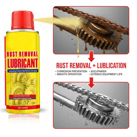 Six Point One Ounce Anti Rust Lubricant Spray And Rust Remover For Metal Multi Purpose Penetrating Oil Fast Acting Rust Dissolver For Vehicles Tools Chains Bolts And Hinges Three Pack, 180ml bottle