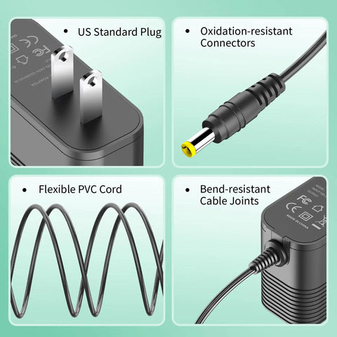 Reliable 14.6 Volt 2 Amp LiFePO4 Battery Charger Featuring Dual Alligator Clips, showing US plug, flexible PVC cord, and durable connectors.