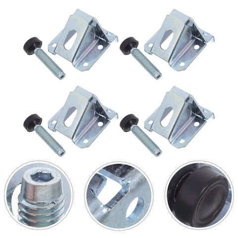 Adjustable Heavy Duty Furniture Leveling Feet With PVC Pads And Cold Rolled Steel Non Slip Floor Protectors For Chairs And Tables And Cabinets Sidemount Installation For Stable Even Surfaces On Uneven Floors, 4-pack