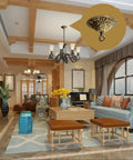 Living room featuring 5.51 Inch Copper Canopy Kit With Mounting Hardware Built To Last, Heavy Duty Ceiling Light Cover Plate With Antique Bronze Finish
