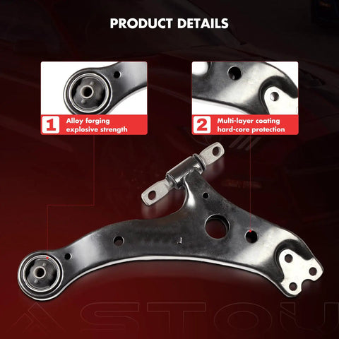 Toyota Avalon Camry Front Suspension Kit 8 Piece Set With Front Lower Control Arms And Ball Joints Fits 2013 2014 2015 2016 2017 2018 Avalon And 2012 2013 2014 2015 2016 2017 Camry Replacement Parts Built To Last For A Smooth Ride And Tight Handling. Alloy front lower control arm with bushings