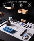 Pro Grade Silicone Soldering Mat With Heat Resistance Up To 932 Fahrenheit Large 20 By 14 Inch Magnetic Anti Static Work Mat on desk