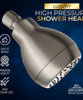 High-Pressure Chrome Shower Head with Anti-Clog Silicone Nozzles, Universal Fit for Low or High Water Flow, Ultra Strong Spray
