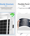 Comparison of sturdy 20W 12V Solar Panel Kit with 10A Charge Controller and flexible panel, highlighting durability and structure.
