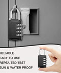 40 Pack Four Digit Combination Padlocks For Luggage And Lockers, Waterproof Outdoor Resettable Locks on locker with hand holding padlock