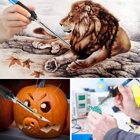 28 Piece Wood Burning Kit with Dope Pro Grade Tips for Pyrography, Embossing, Soldering on wood, pumpkin, circuit board