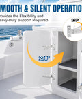 Smooth operation of Tough As Nails 8X4 Inch 316 Marine Grade Stainless Steel T Hinges 2 Pack on a boat hatch.