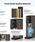 1800W Commercial Hot Water Boiler Countertop Dispenser With On Tap 20L Per Hour Rapid Heating 304 Stainless Steel