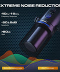 Dynamic USB XLR Podcast Microphone For Streaming And Recording with windscreen and volume control, on dark background