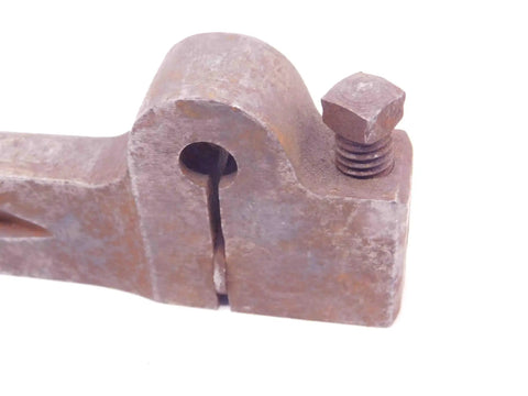 Close-up of a Four Piece Vintage Lathe Tool Holder Set Featuring Sick Precision Cutoff And Parting Turning Inserts with a carbon steel finish.