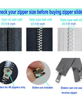 12 Pack Zipper Pull Replacement Kit Size 5 With Locking Sliders Top And Bottom Stops For Coats And Jackets On Metal Plastic And Nylon Coil Zippers Quick Fix
