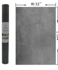 Roll of Extra Wide Concrete Texture Easy Peel And Stick Wallpaper Charcoal Gray Matte Vinyl Covering 32x394 Inches Waterproof Adhesive