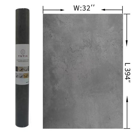 Roll of Extra Wide Concrete Texture Easy Peel And Stick Wallpaper Charcoal Gray Matte Vinyl Covering 32x394 Inches Waterproof Adhesive