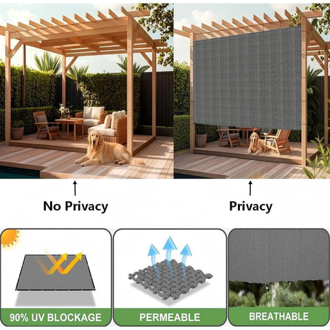 90 Percent UV Blocking Sun Shade Cloth 10x15 Feet With D Rings For Pergola Garden Patio Deck Backyard Breathable UV Resistant Cover Gray
