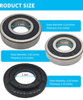 Premium Heavy Duty Rear Drum Bearing And Seal Kit For Lg Kenmore Front Load Washers Replaces 4280 En Models showing sizes and specifications.