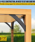 Heavy Duty Arc 45 Degree Angle Support Brackets installed on wooden gazebo frame
