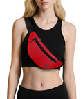 Red Waterproof Fanny Pack For Women And Men Crossbody Waist Bag With Zipper Adjustable Strap Perfect For Running Hiking Travel Outdoor Workouts