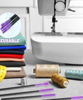 RimCereal 20‑pc sewing machine cleaning brush set with black handles and purple silicone dense bristles for internal and spool areas
