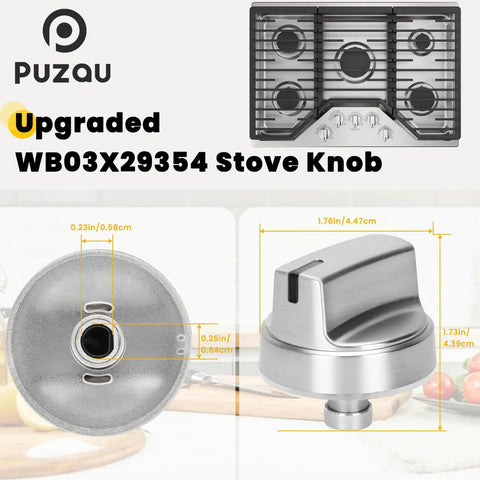 5 Pack Stove Knob Set for Gas Range Replacement Knobs Compatible With PGP7030SL1SS PGP7036SL1SS PGP9036SL1SS
