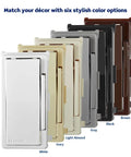 Toss The Old Switches Out And Level Up Your Space With This Decora Digital Dimmer Faceplate Kit Featuring A Nifty Locator Light Easy Color Swap And Six Bold Shades For Quick Diy Home Makeovers, showcasing six color options including white, ivory, and gray.