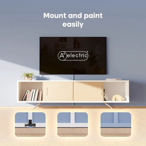 TV setup with DIY Cable Concealer Kit For Home And Office Indoor Outdoor Cord Cover Raceway To Hide Wires 235 Inch Run