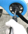 Using 8 In 1 Folding Hex Key Set With Non Slip Rubber Grip Portable Pocket Allen Wrench Kit for bike pedal maintenance