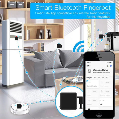 Smart Fingerbot Button Pusher For Rocker Switches And Buttons Wireless App Or Timer Control No Wiring Bluetooth Operation