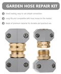 Top Notch 3 Piece Garden Hose Repair Kit With Rustproof Aluminum Alloy Connectors Stops Leaks Dead And Fits Camper Boat Lawn Sprinkler Nozzle Plus Watering Gear For Serious Gardening Hustle, gray hose couplers