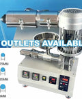 Hella Reliable Single Screw Plastic Pellet Extruder And Fast Filament Maker With 1000W Motor showing 3 outlet options for filament sizes.