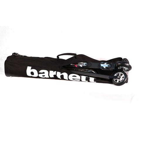 Biathlon Rifle Bag Senior Size In Black Rugged Comfortable Carryall With Pro Grade Rifle Cover and wheels visible on side