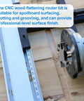 Workhorse Spoilboard Surfacing Router Bit With 1/4 Inch Shank, 1-1/2 Inch Cutting Diameter, used in CNC for wood planing