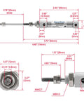 Diagram of Stainless Steel Slim Air Pneumatic Cylinder CDJ2B 10-20 With M5 Port, 10mm Bore, 20mm Stroke showing dimensions