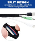 Split Sleeve Wire Loom For Auto Harness And Home Cable Management 25Ft Braided 1 Eighth Inch Self Wrapping Cable Protector in use.