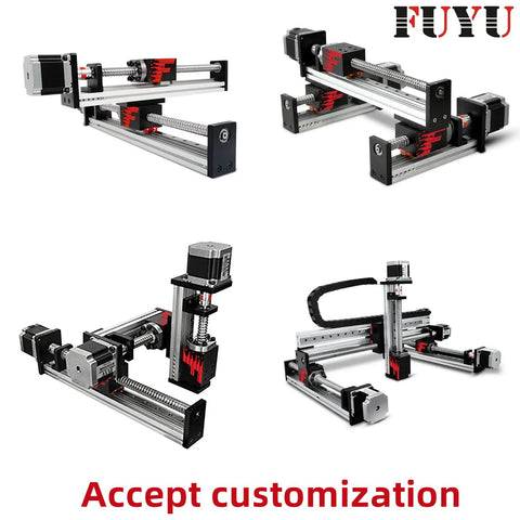 FSL40 Linear Guide Rail Slide Version 2.0 Ball Screw Motion Table For CNC Projects with Motorized Nema 23 Stepper and 450mm Stroke