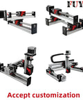 FSL40 Version 2.0 Built Tough Linear Guide Table with ball screw motion, CNC machines, heavy-duty linear stage actuator, aluminum rail.