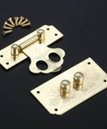 Gold Key Hasp Lock For Jewelry Box And Vintage Suitcase Durable 53x45mm Hasp Catch Latch Hardware with engraved floral design