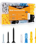 Knockout Drywall Anchors And Screws Assortment Kit Hella Tough Wall Plug Hardware, 160 pieces with various anchors and screws in organizer