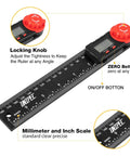 Digital Angle Finder Protractor Ruler 7 Inch 200mm Angle Measuring Tool Easy Grip Design showing locking knob and scale.