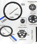 Pro Grade Dry Dual Clutch Transmission Removal And Installation Tool Kit For Ford Focus Fiesta Transit Connect 2019 And B MAX DPS6 Compatible Heavy Duty DIY Friendly Professional Alignment Tools, metal parts with size markings