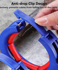 Heavy Duty Pro Grade Cable Tray Roller Guide For Quick Wire Laying And Pulling In Construction Projects With A 65mm Opening And Reinforced Stainless Steel Clamps For Easy Glide Reliable Cable Routing, blue plastic clip