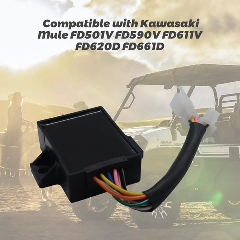 CDI Ignitor Box Replacement For Kawasaki Mule FD Series And John Deere LX And 300 Series Tractors Plug And Play Fits 21119-2157 211192157 131800-0131 AM105574 Durable Spark Timing Module with wiring harness background