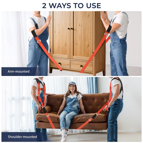 Two Person Moving Straps Kit For Heavy Duty Furniture And Appliances With Shoulder Lifting System Back Support Vest Up To 800 Lbs