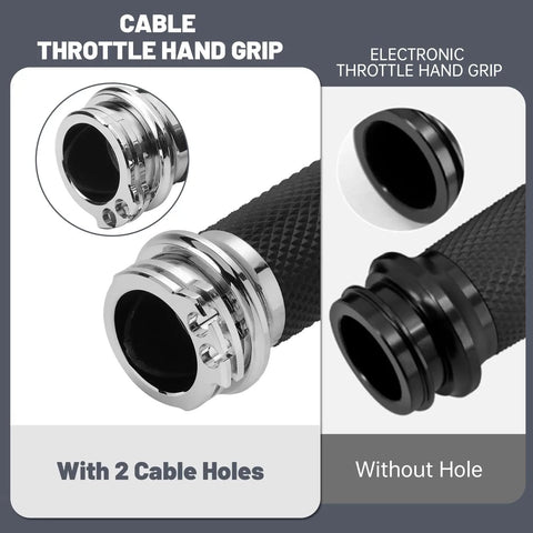 1 Inch Motorcycle Hand Grips With Cable Throttle For Harley Sportster Dyna Softail Street Glide 883 1200 Chrome Fits Most 1 Inch Handlebar Cruisers Easy Install Durable Rubber And Metal Construction