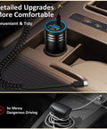 Hella Fast 48W USB C Car Charger With Slick Coiled Cable For Samsung And Apple Devices PD 3.0 QC 3.0 in car cup holder