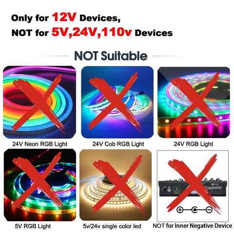12V 2A DC Power Supply With Inline On Off Switch No Fuss Toggle For Under Cabinet Lighting And Bedside LED Strips 24W Max Output Easy Reach Control From Any Outlet, not for 24V devices