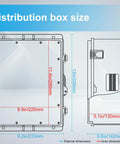 Outdoor Waterproof Electrical Junction Box With Internal Mounting Panel And Hinged Cover, Rugged ABS Weatherproof Enclosure For Outdoor Use, IP65 Dust And Water Resistant, Large Access Box For Wiring And Panels. External dimensions 233x330x142mm shown