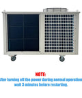 Badass 220V Three Phase Industrial Portable Air Conditioner With Crushingly Cold 51100 BTUH Cooling And Massive 6000W Airflow To Keep Warehouses Shops SweatFree Indoors on wheels with grille.