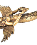Antique Nagkanya Design Brass Door Handle In Gold Glossy Finish, Solid Brass Build For Classic Vibe, side view