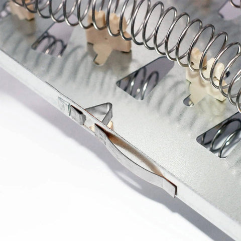 Close-up of Whirlpool Dryer Heating Element Replacement 5400W 240V, metallic coil, WP3387747 Compatible, Replaces 3387747 8527865