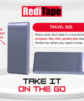 Travel Size Pocket Duct Tape 2 Pack Twin Silver, Compact Flat Mini Rolls, shown in flat and stacked position, ideal for EDC.